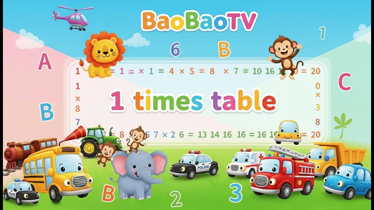 1 Times Table for Kids | Multiplication Song | Educational Video for Toddlers | BaoBaoTV