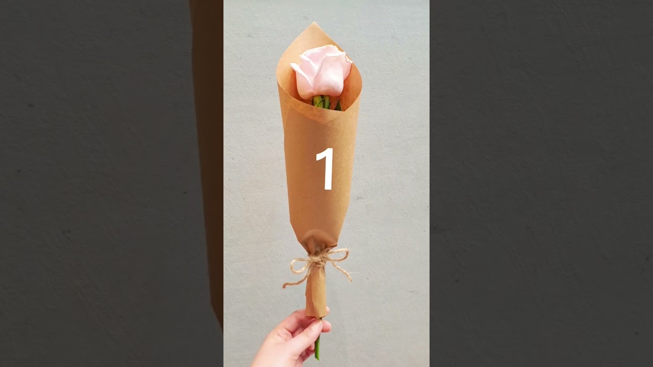 Single Rose 3 wrapping ideas. #flowers #diy #flowermaking
