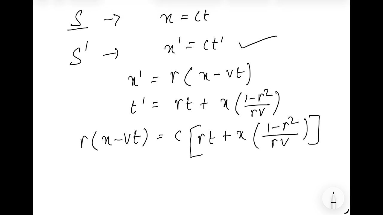 A5 Relativity Lorentz Transformation 