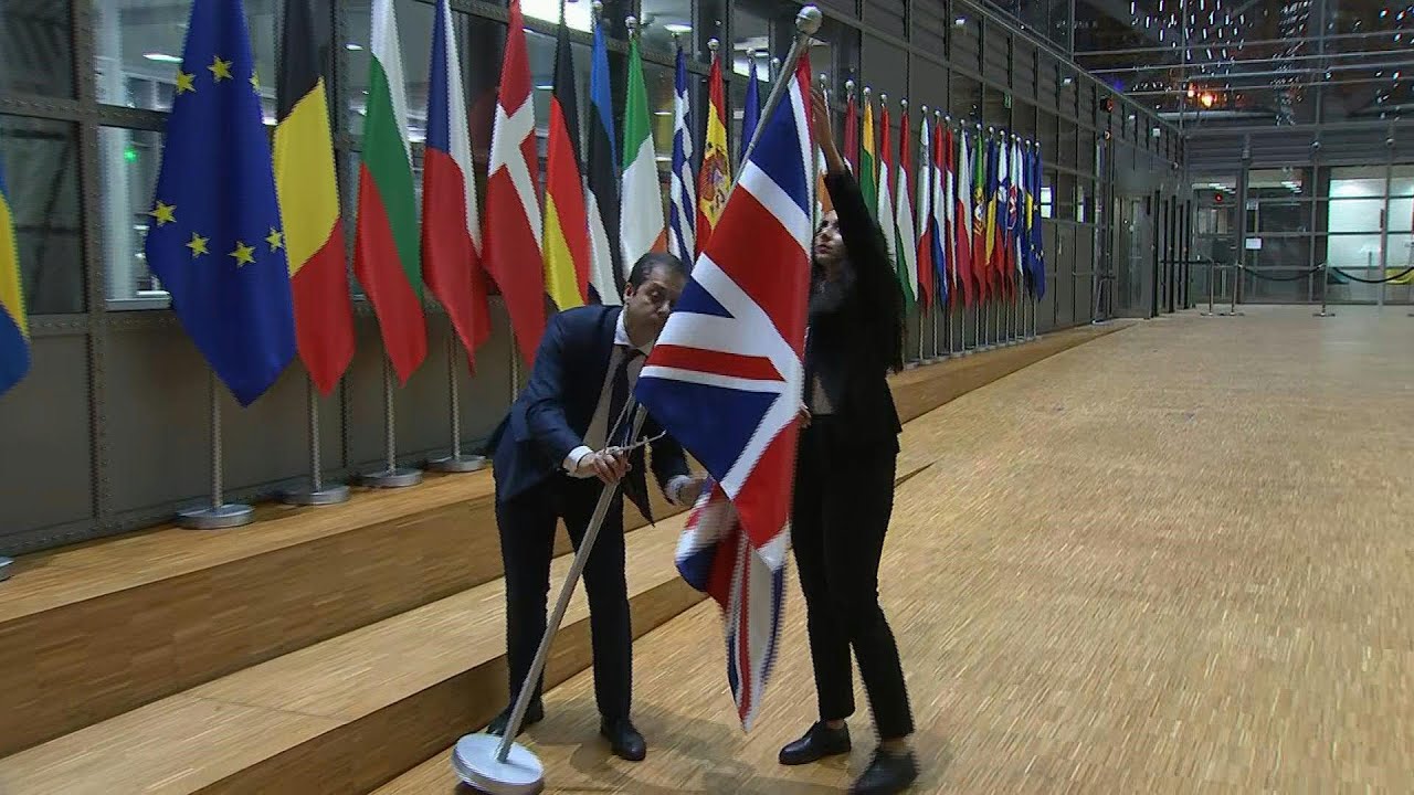 Brexit: UK flag removed from European Council's Europa Building in Brussels | AFP
