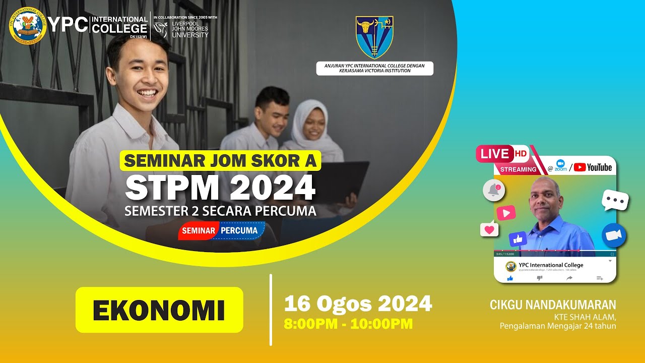 SEMINAR JOM SKOR A STPM 2024 SEMESTER 2 : EKONOMI