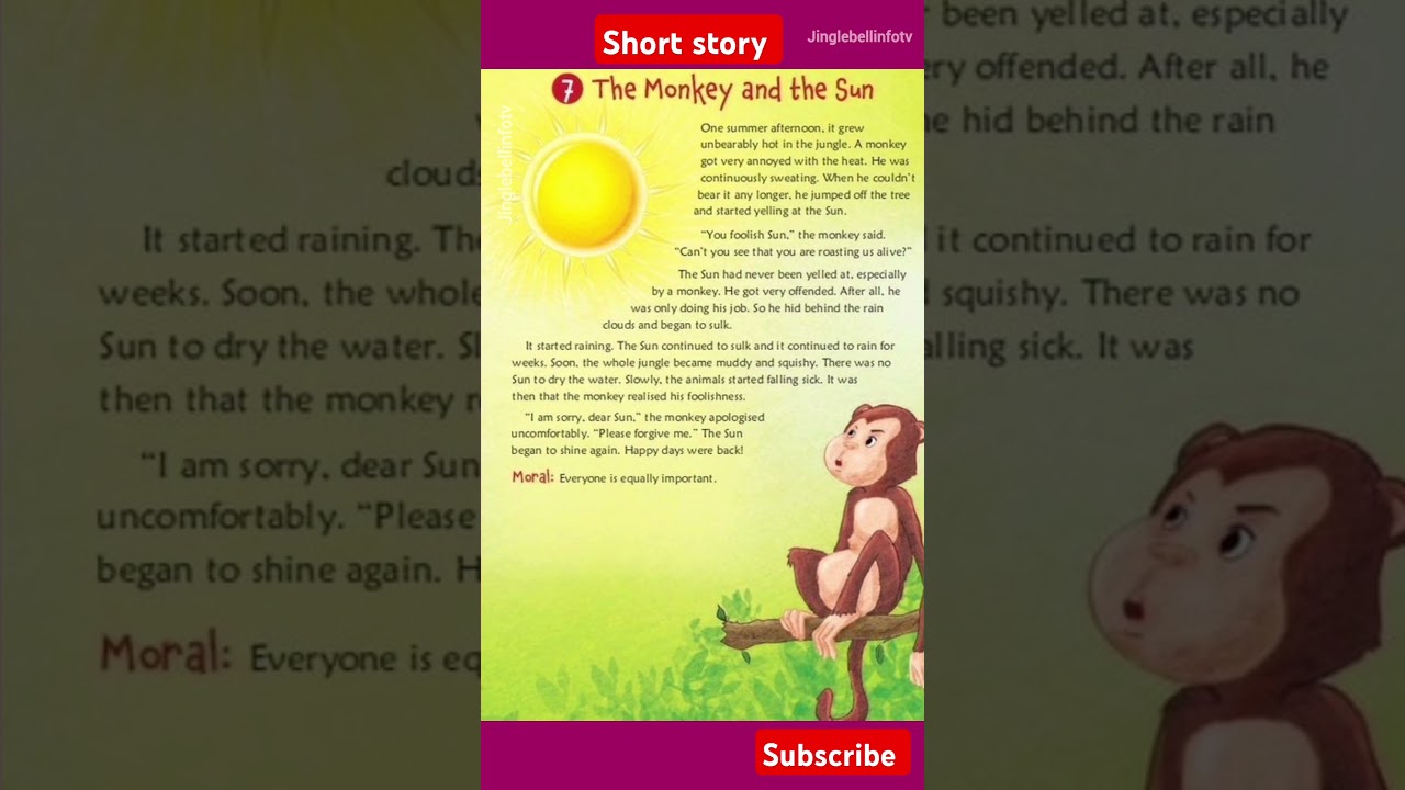The monkey and the sun #shortstory #story #laghukatha #viral #shorts #knowledgeable #educational