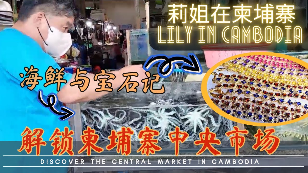 #31 解锁😶‍🌫️中央市场《宝石💎与海鲜🐙记》| Discover The Central Market - Gems & Seafood  | 【莉姐在柬埔寨 Lily in Cambodia】