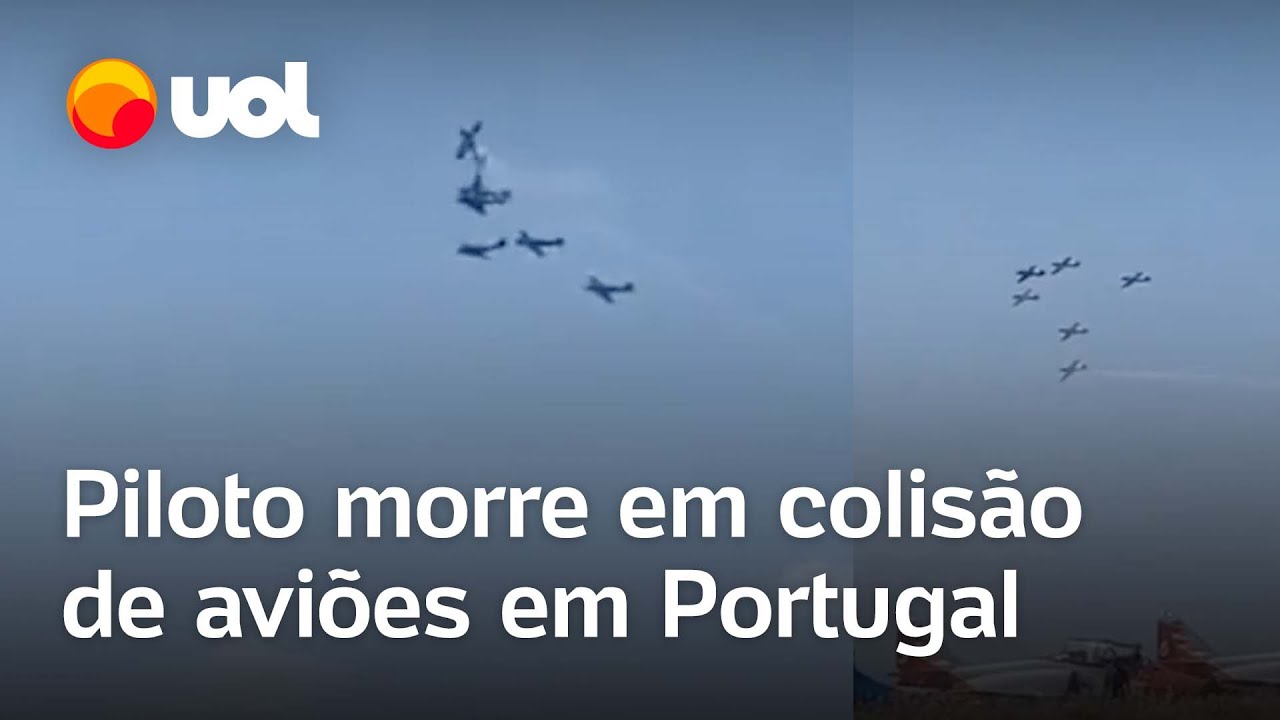 Aviões colidem no ar e piloto morre durante exibição em Portugal