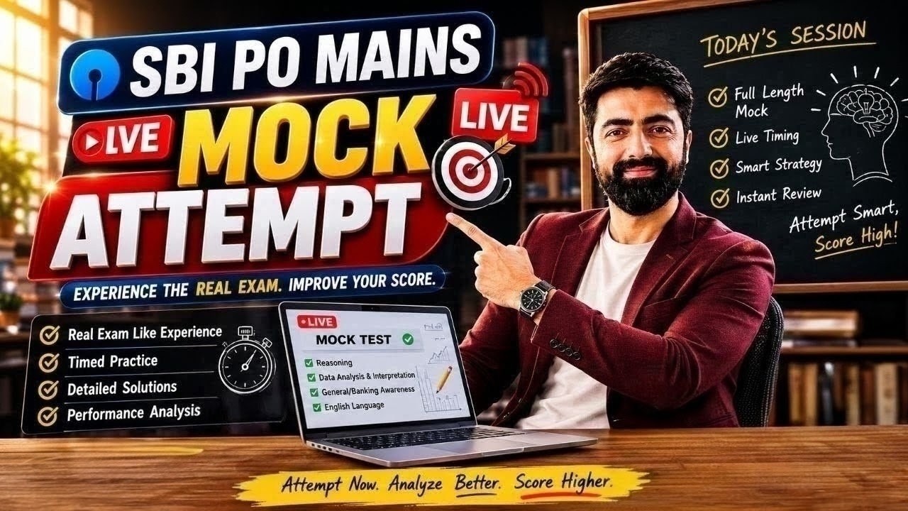 SBI PO Mains 2026: Live Mock Attempt 🔥 Can You Score 15+ with Dhruva Sir?