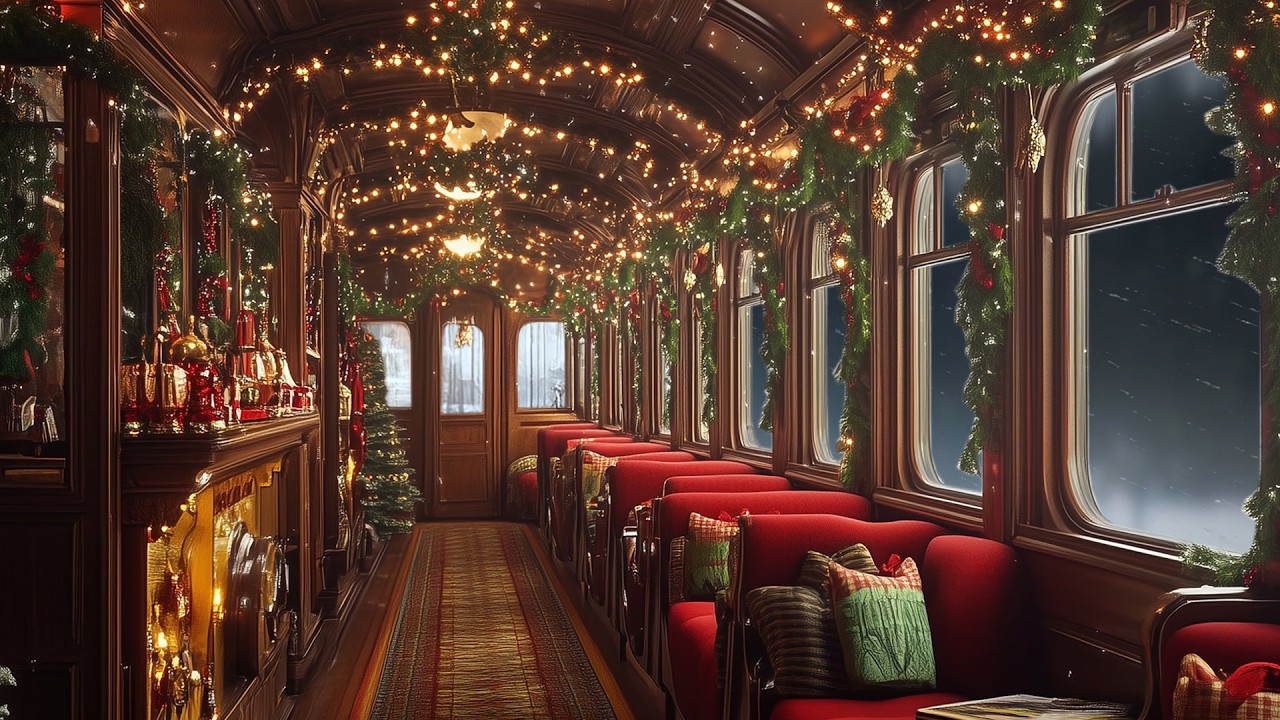 Relaxing Christmas Train Ride 🚂✨ Cozy Train Sounds for Sleep & Holiday Calm