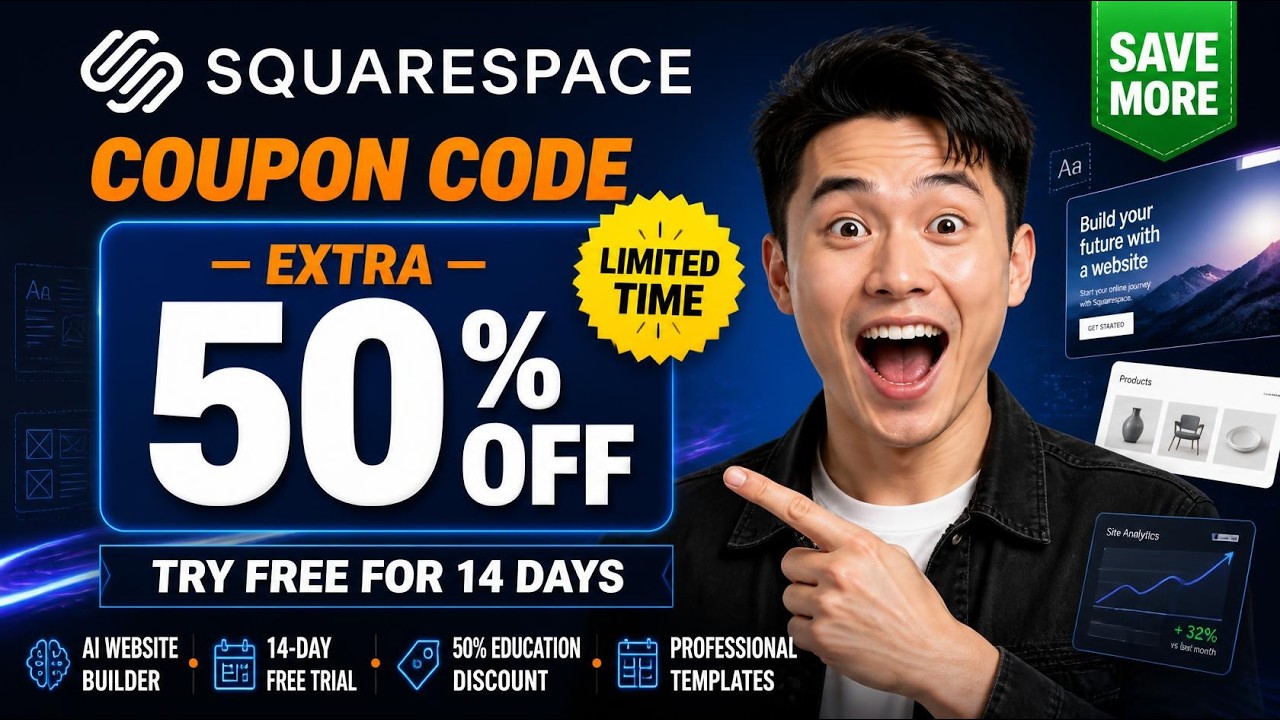 Squarespace Coupon Code 2026 | 20% OFF + 14-Day Free Trial | Pricing & Plans