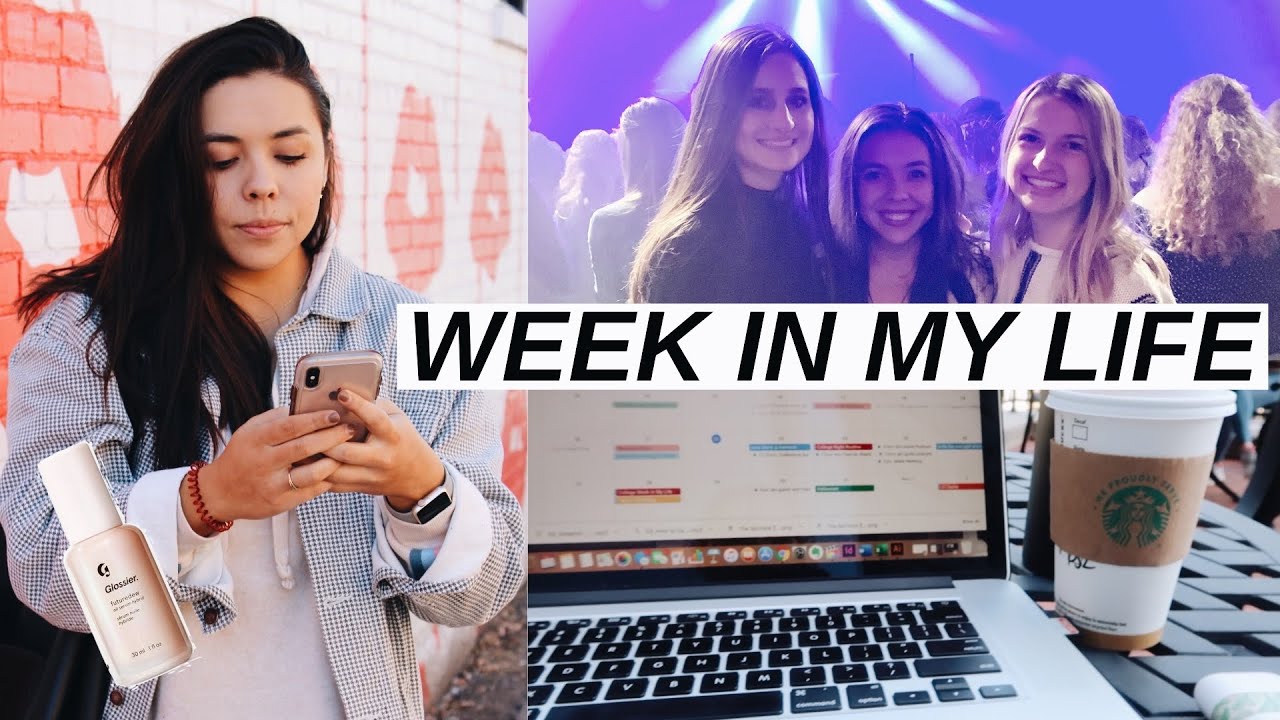 COLLEGE WEEK IN MY LIFE | waking up at 6:30, glossier futuredew, test + concerts!