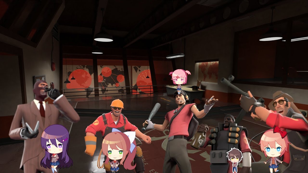 tf2 mercs argue about the best doki on ddlc