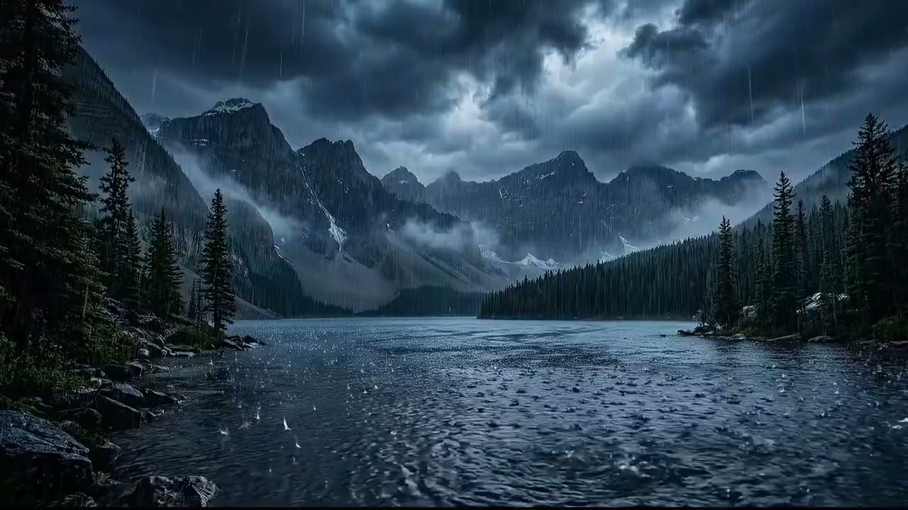 Heavy Rain on River 🌧️ ASMR Rain Sounds for Sleep, Relaxing Nature Ambience
