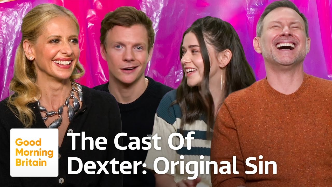 Patrick Gibson, Sarah Michelle Gellar, Christian Slater, and Molly Brown, on Dexter: Original Sin