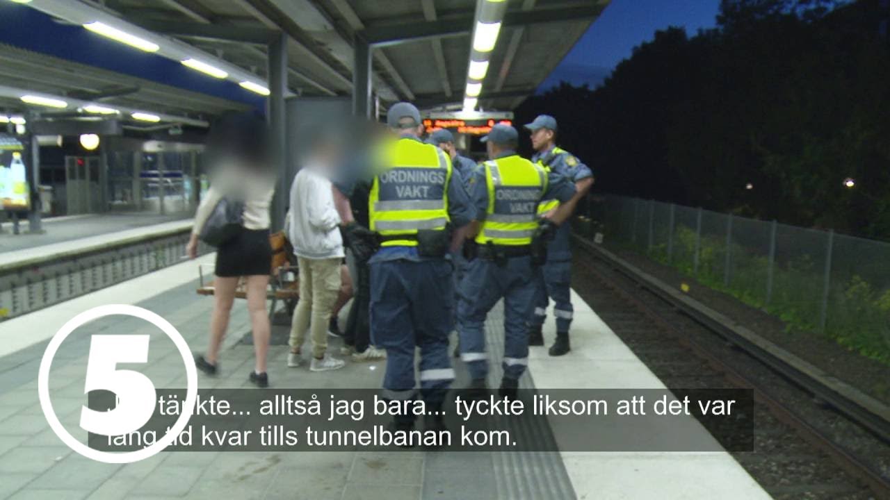 Tunnelbanan | Ett gäng ungdomar klättrar ner på spåret