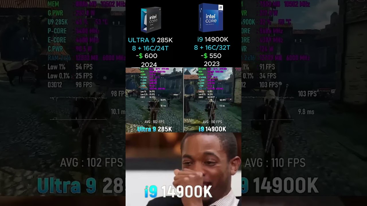 i9 14900k vs ultra 9 285k  #i9-14900k #i9 #intel #ultra9 #newintel #285k