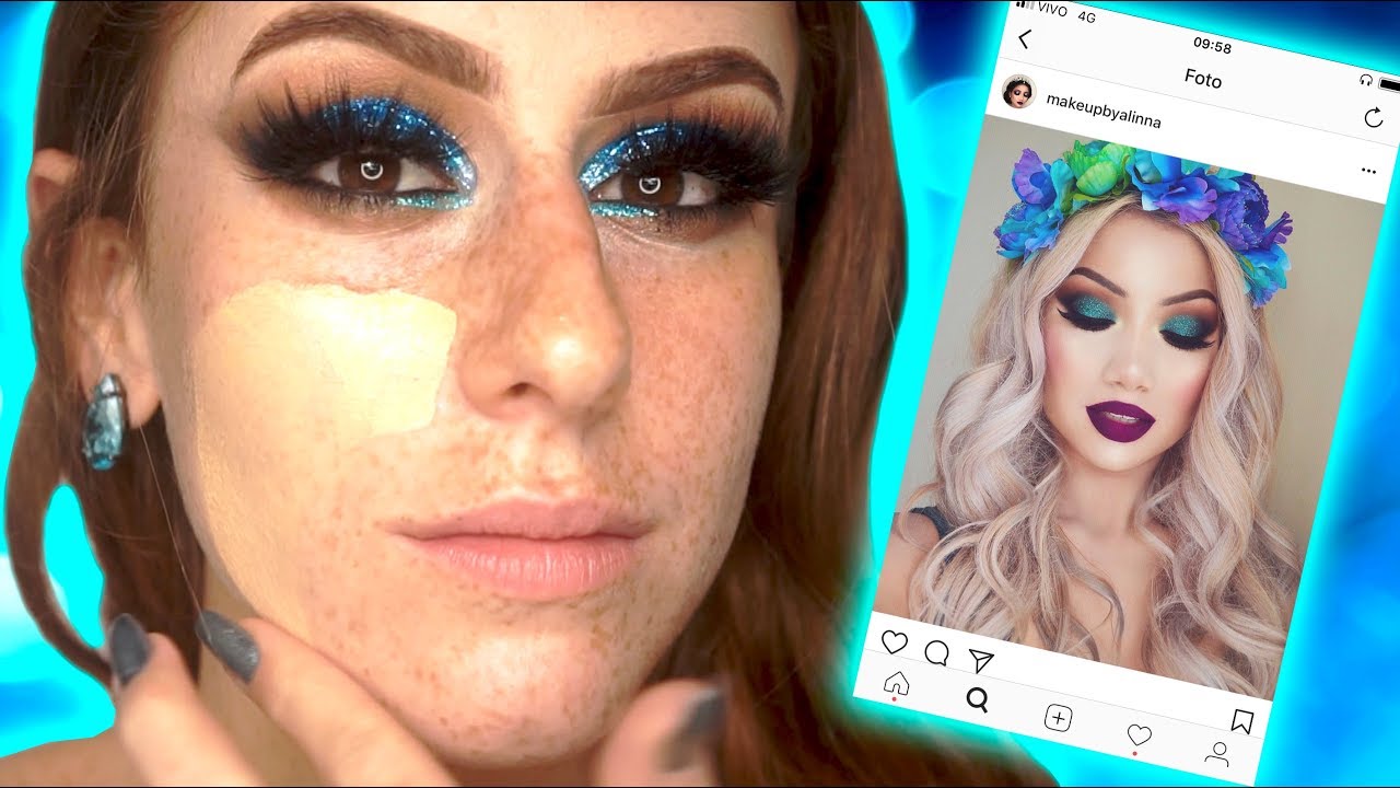 Imitei a MAKE DA GRINGA NÍVEL HARDCORE! AGORA FICOU SÉRIO! 😱