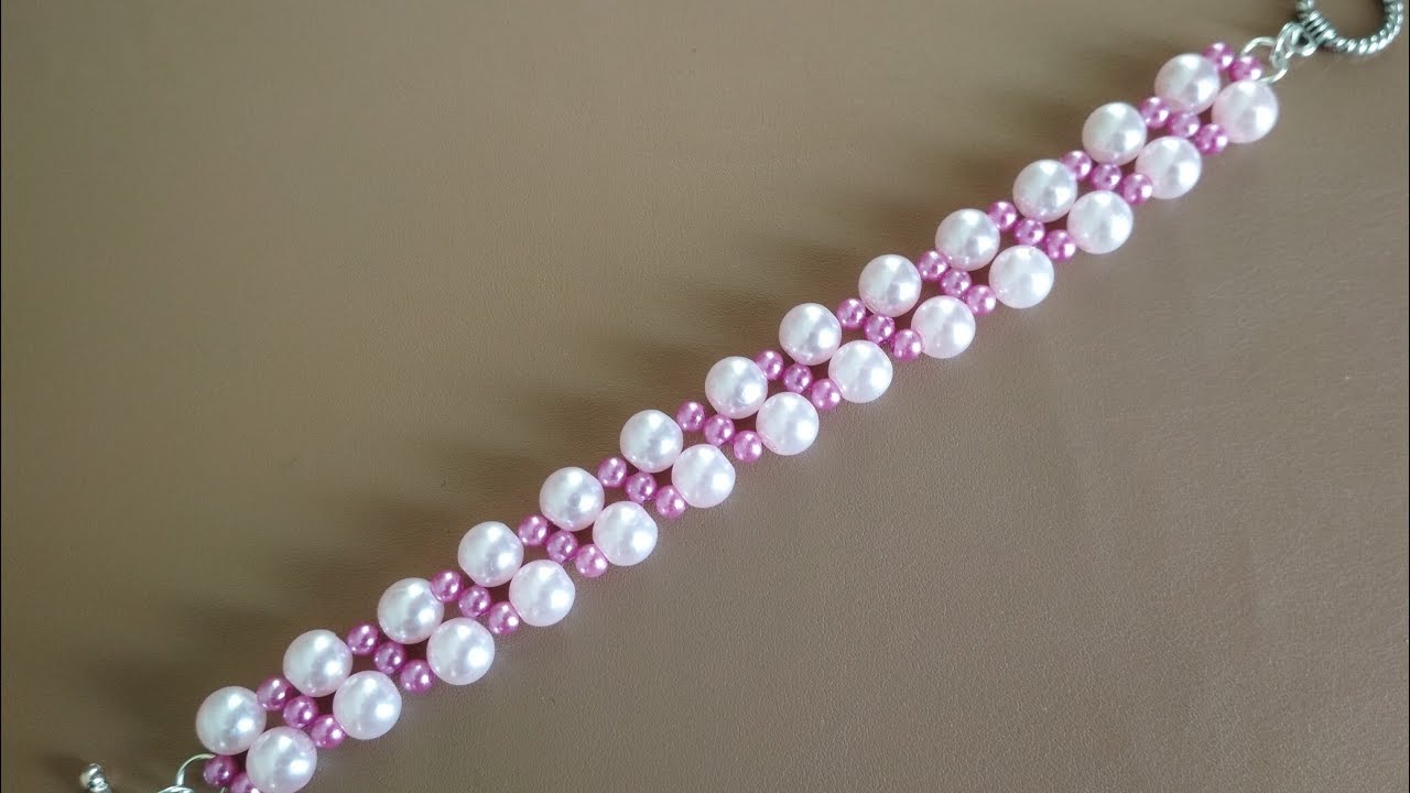 Tutorial: easy beaded bracelet. Простой браслет из бусин