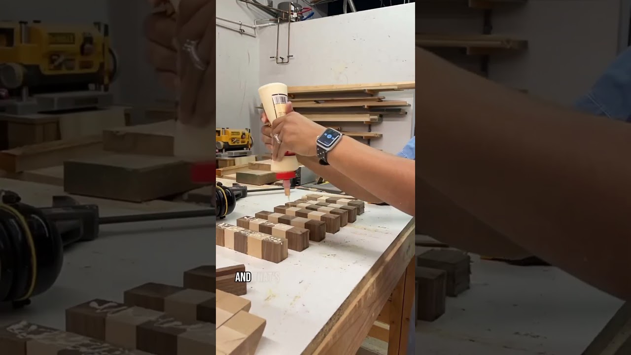 Making a checkerboard styled cutting board #cuttingboard #mapleandwalnut #cuttingboards