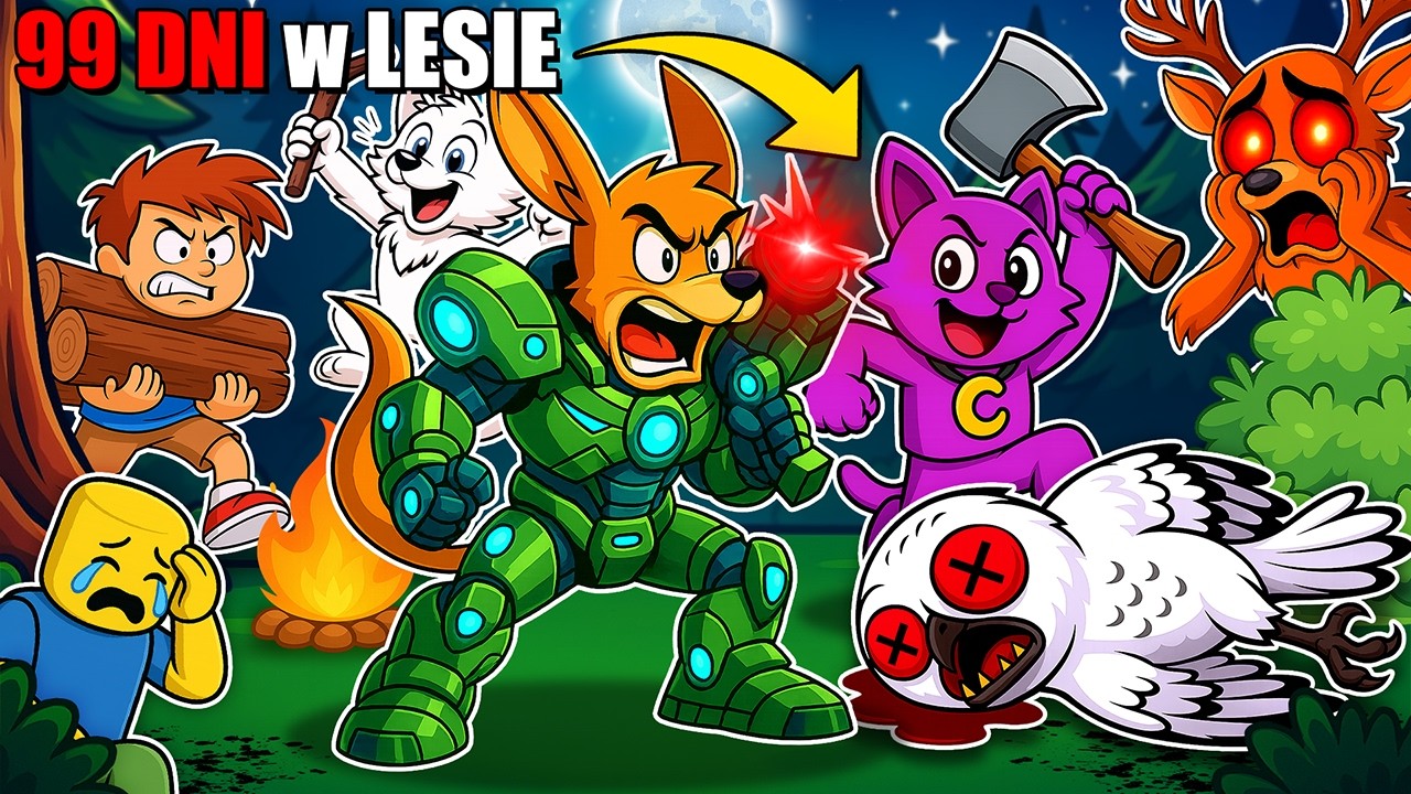 5 OSÓB PRZETRWAŁO PONAD 100 DNI W LESIE w Roblox!