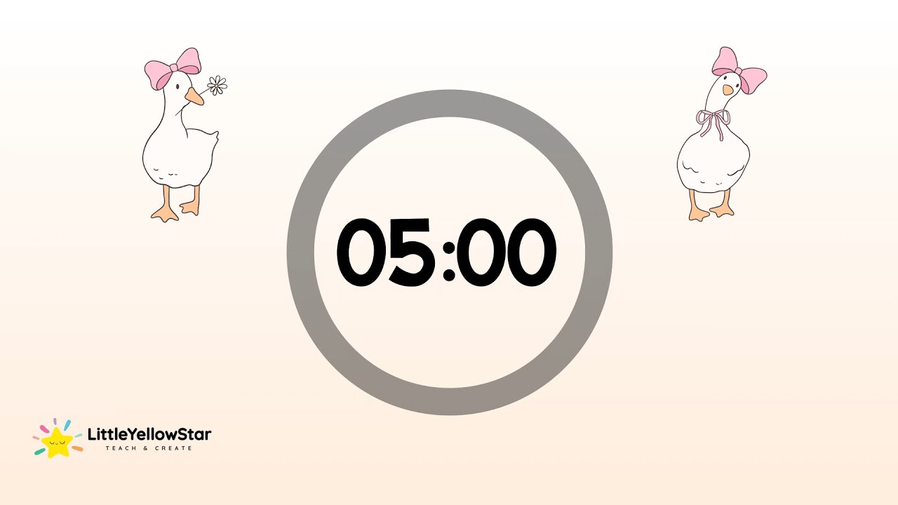 Cute Silly Goose Timer for Kids – 5 Minute Countdown with Music | Lofi Classroom Timers