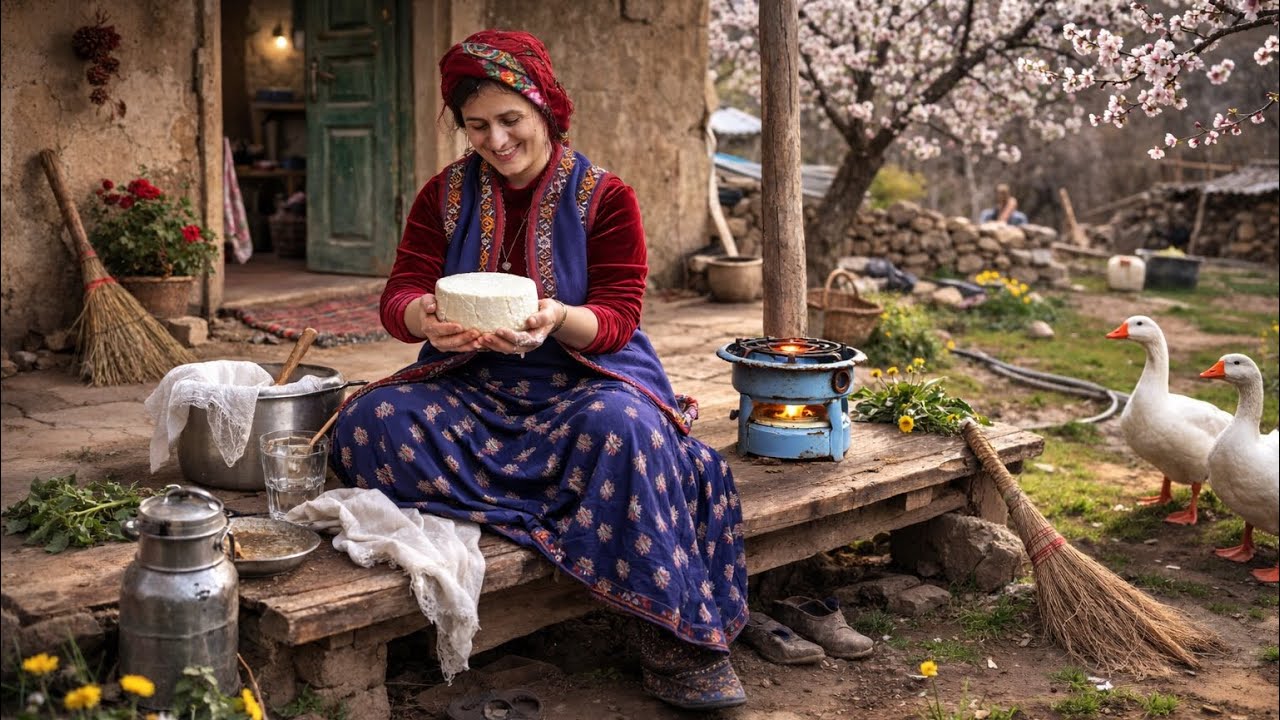 Homemade Cheese from Fresh Milk & Lemon | Late Winter Village Life in Iran | Part 1