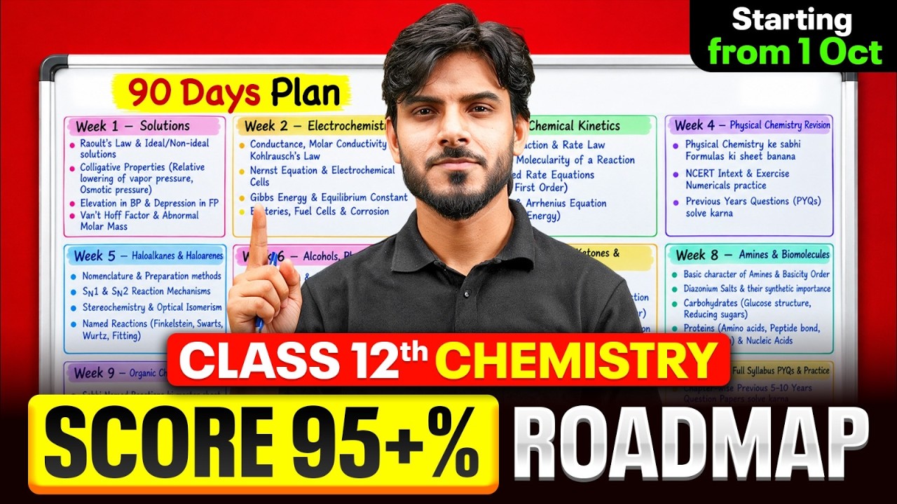Class 12 Chemistry 🔥 | 90 Days Roadmap to Score 95%+ | Board Exam 2027