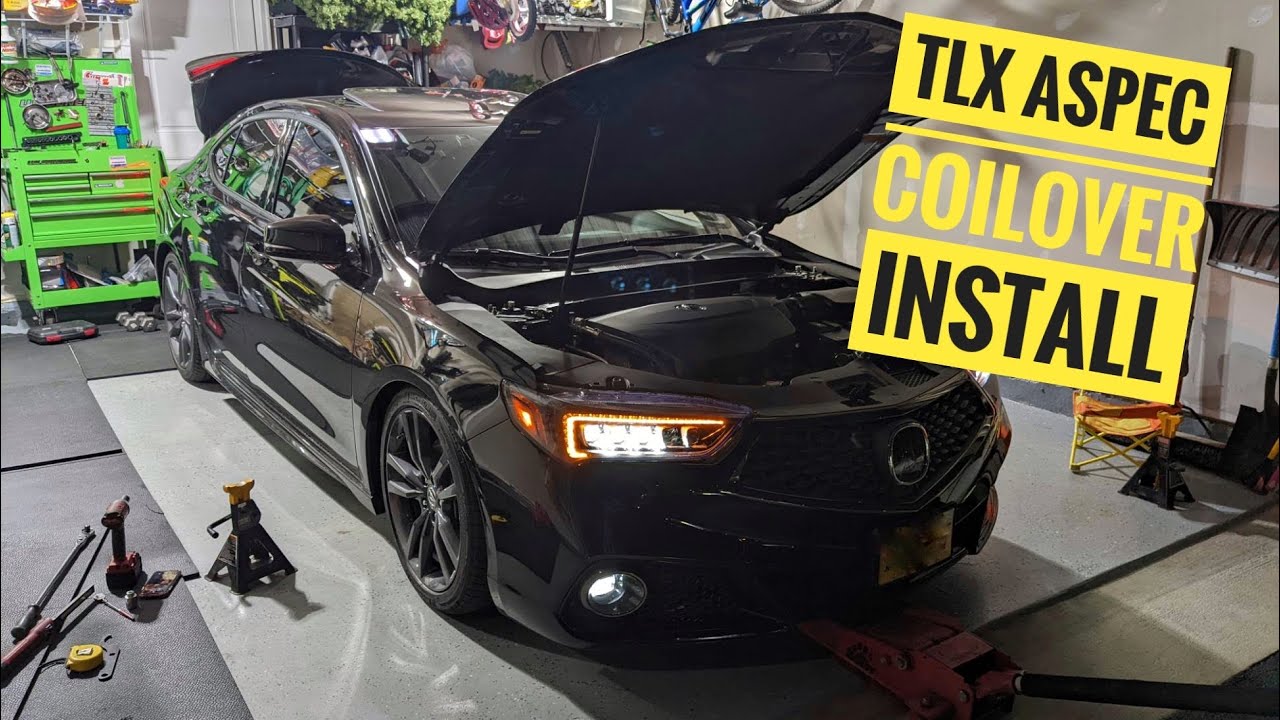 2019 Acura TLX Aspec Coilovers and rear Camber Kit Step by Step Install R-SR Coilovers