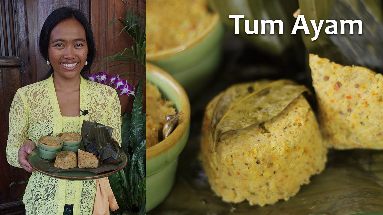 Tum Ayam, Balinese Steam Minced Chicken in Banana Leaves