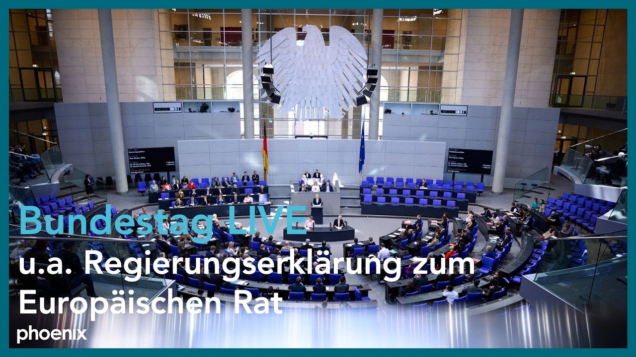 Bundestag LIVE: u.a. Regierungserklärung zum Europäischen Rat | 18.03.26