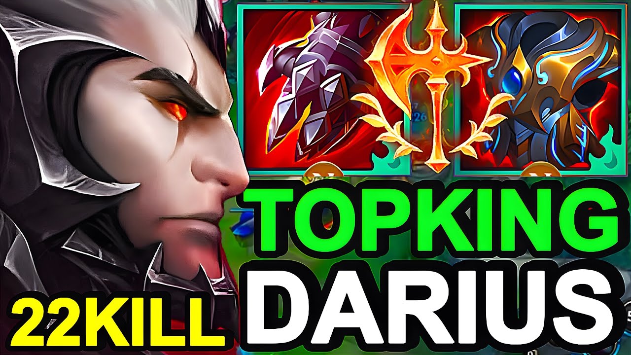 Wild Rift China Darius Top - 22KILL Broken OP Darius Build Runes - Challenger Solo Rank Gameplay