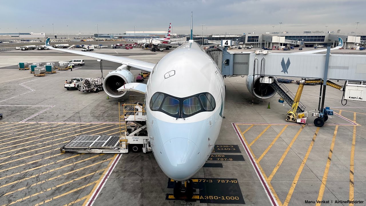 Cathay Pacific A350-1000: Boarding and Takeoff @ New York JFK