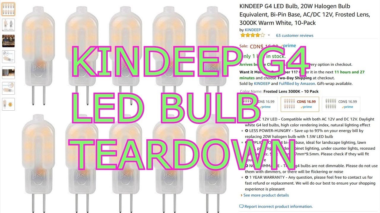 Amazon 'Kindeep' G4 LED Teardown