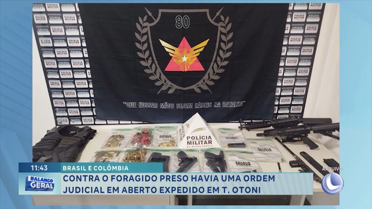 Brasil e Colômbia: Foragido com ordem judicial de Teófilo Otoni é preso.