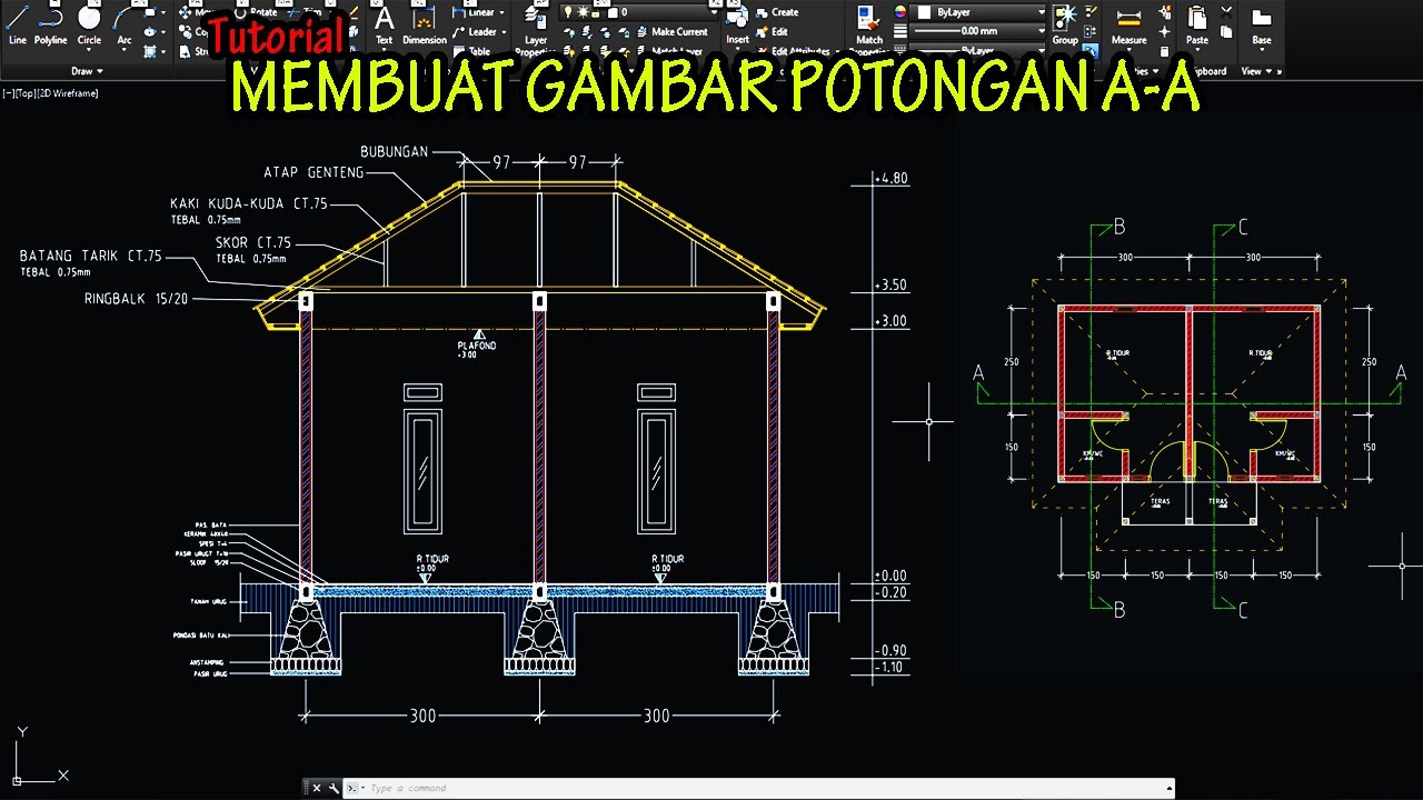Tutorial on How to Quickly Create A-A Section Drawings in Autocad~Part 1