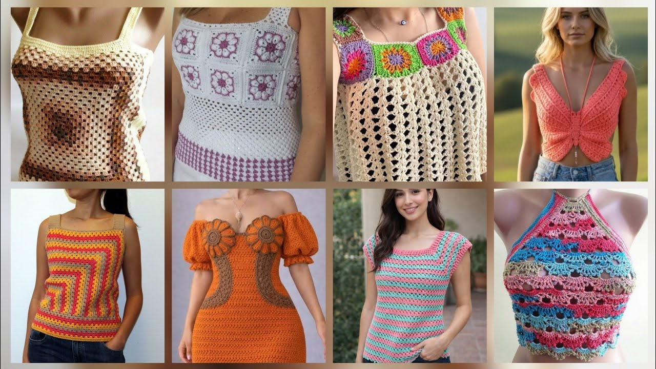 Most beautiful stylish crochet tops blouse design #2025