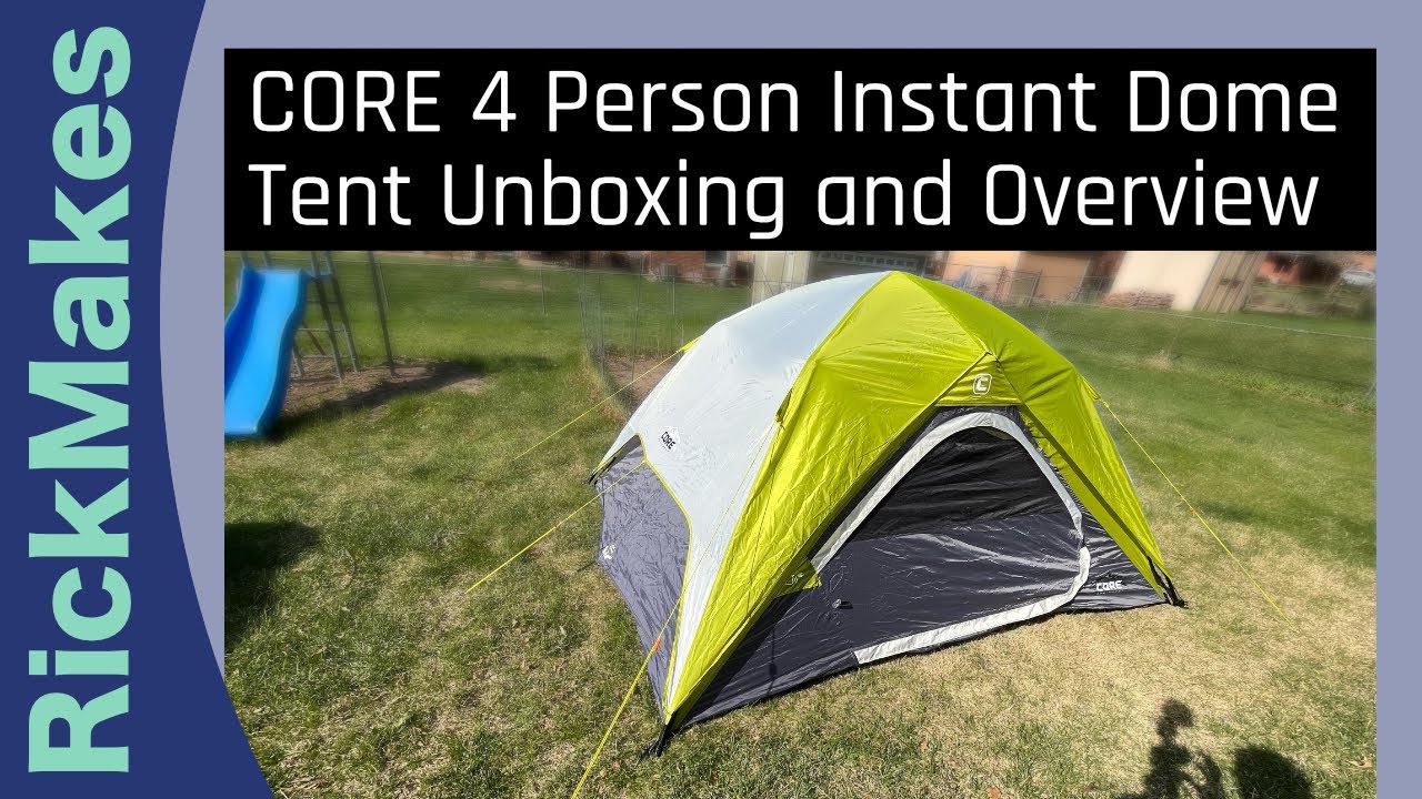 CORE 4 Person Instant Dome Tent Unboxing and Overview