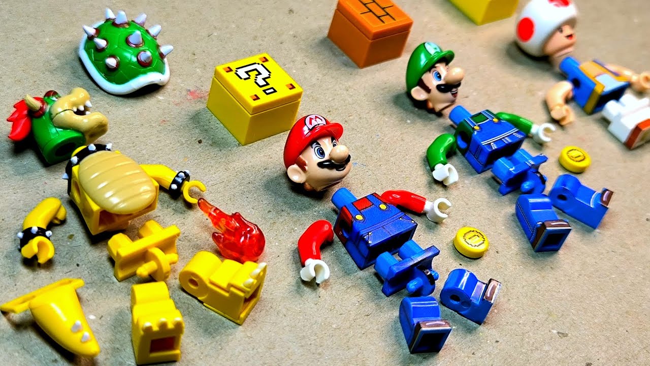 Lego super mario bros | Mario | Luigi | Bowser | Toad | minifigures lego unofficial