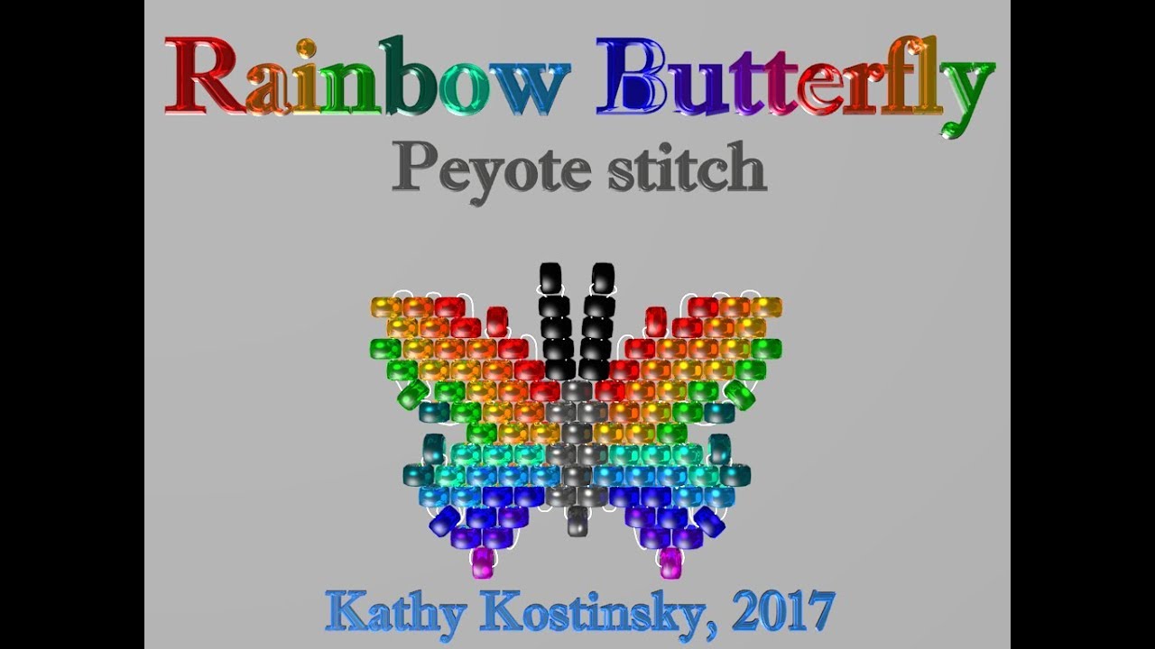 Bead Butterfly Weaving Marathon. Butterfly #01 - Rainbow. Beading Cartoon