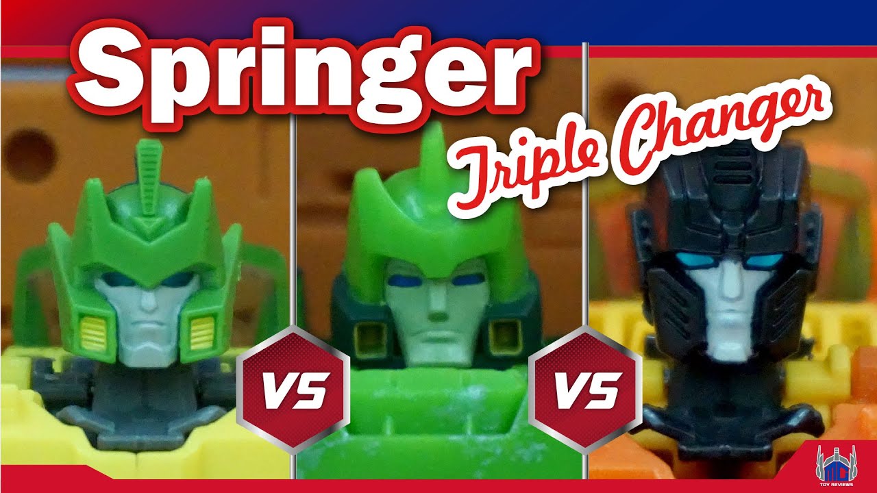 WFC Siege Springer vs IDW Springer & Sandstorm triple changer size comparison. 百丈跳/弹簧及沙暴玩具尺寸比较影片。