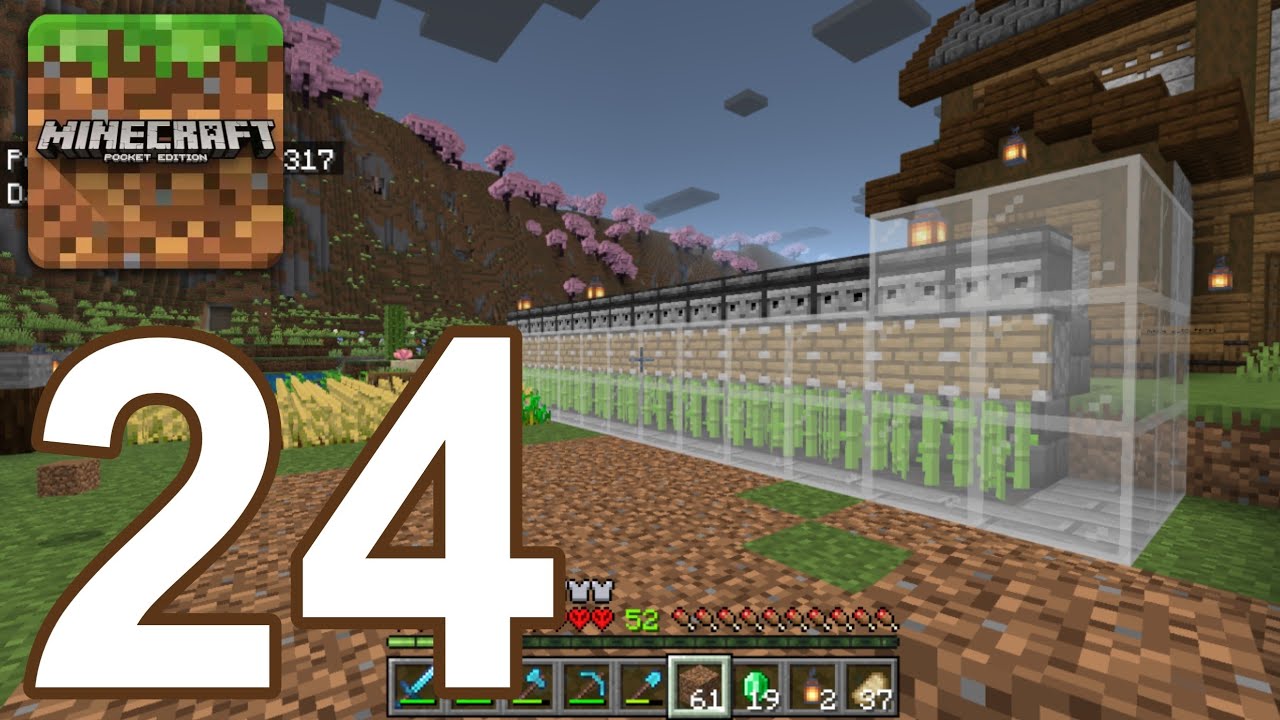 Minecraft: Bedrock Edition - Gameplay Walkthrough Part 24 - Sugarcane farm