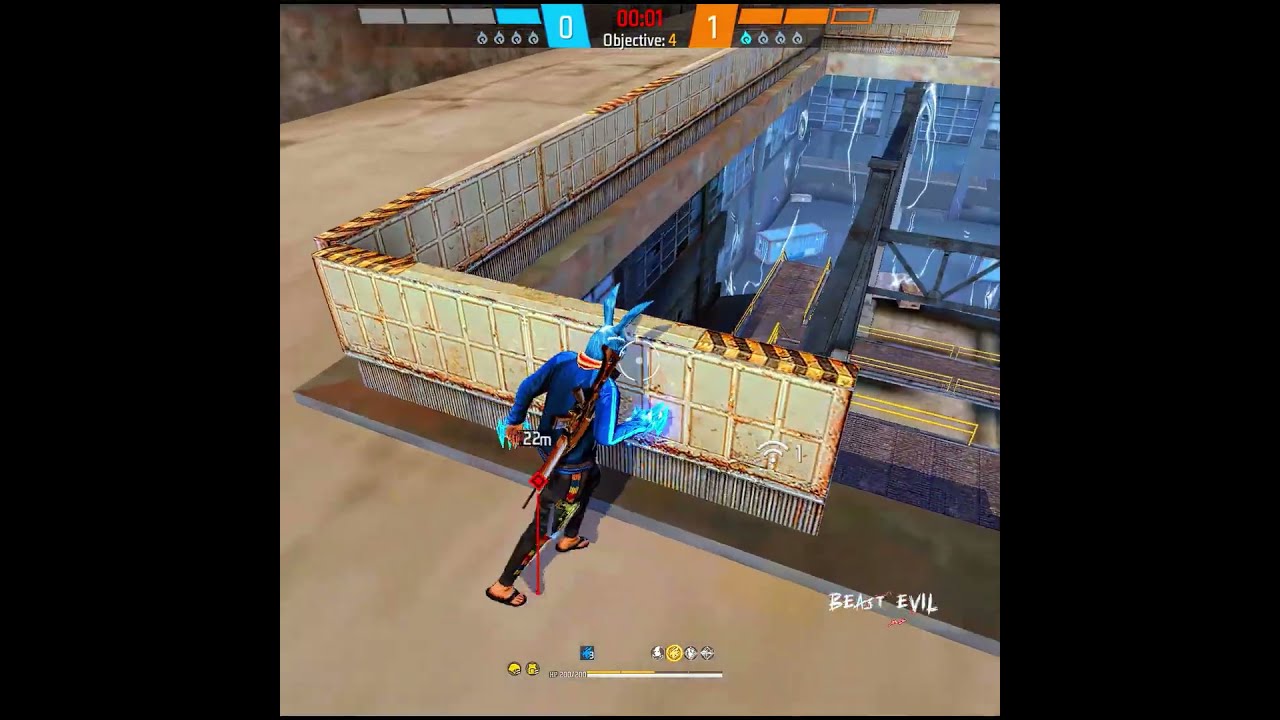 g36 clucth on top of factory ☠️ #freefire #tondegamer #shorts #beastevillive
