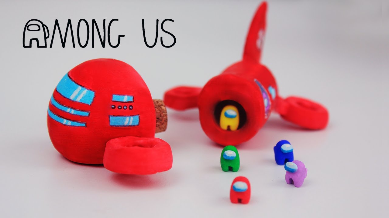 Making the AIRSHIP and CREWMATES from AMONG US (Henry Stickmin) I AIR DRY and POLYMER CLAY Tutorial!