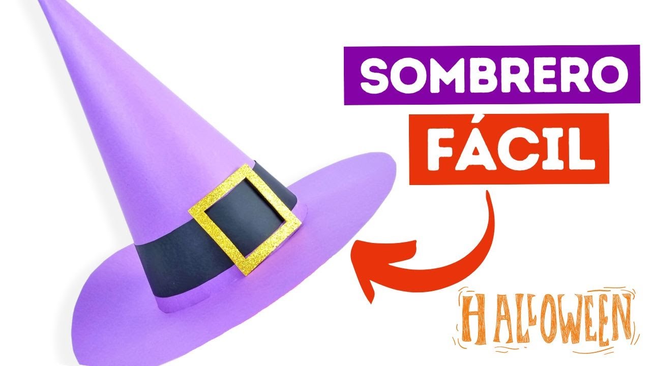 🧙‍♀ Cómo hacer un sombrero de bruja con cartulina ¡Fácil!