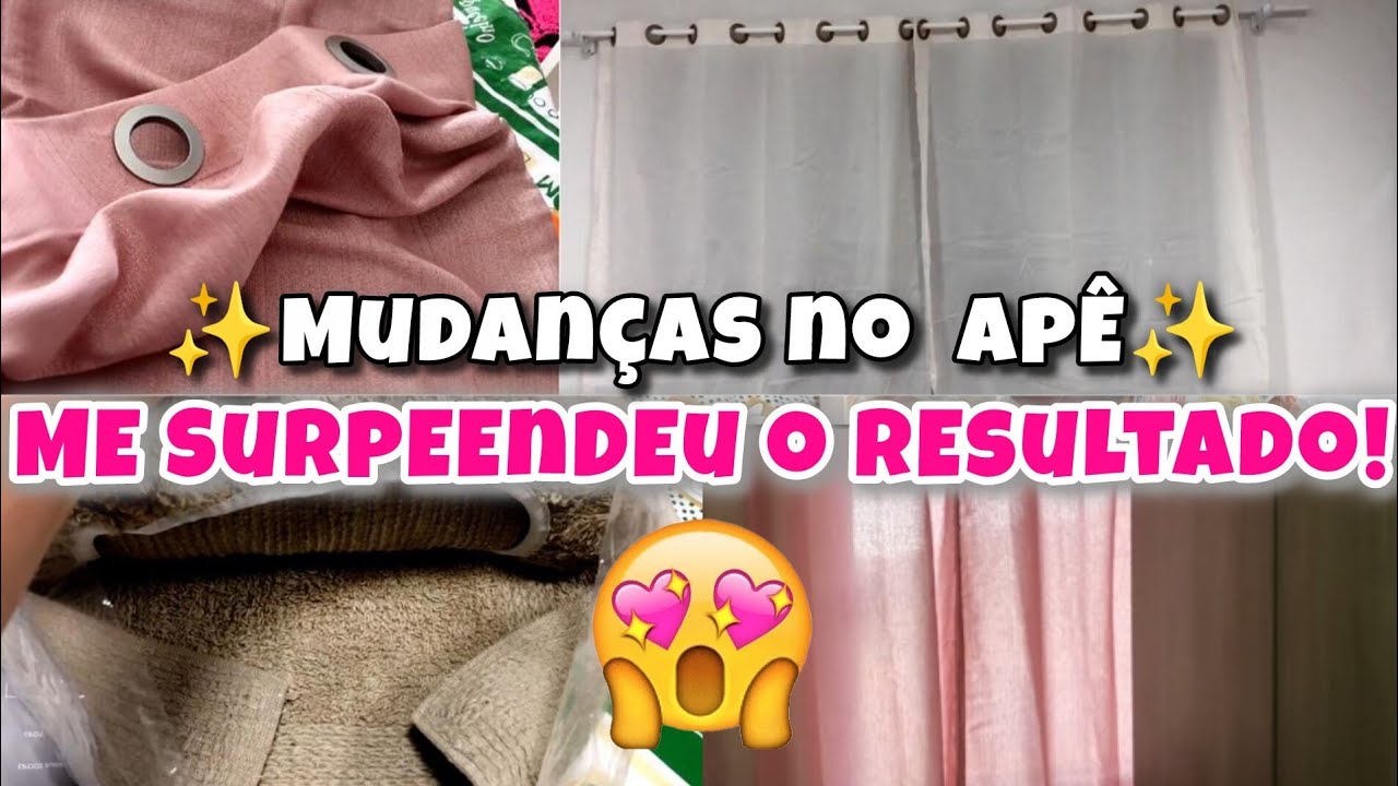 FINALMENTE COMPREI CORTINAS PARA O APÊ✨ que transformação!!! Passei na verdureira repor oque faltava