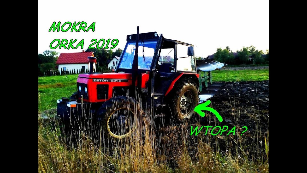 Wtopa ??? Mokra orka 2019 pod pszenicę, Zetor 6245+pług obrotowy gassner [dźwięk silnika]