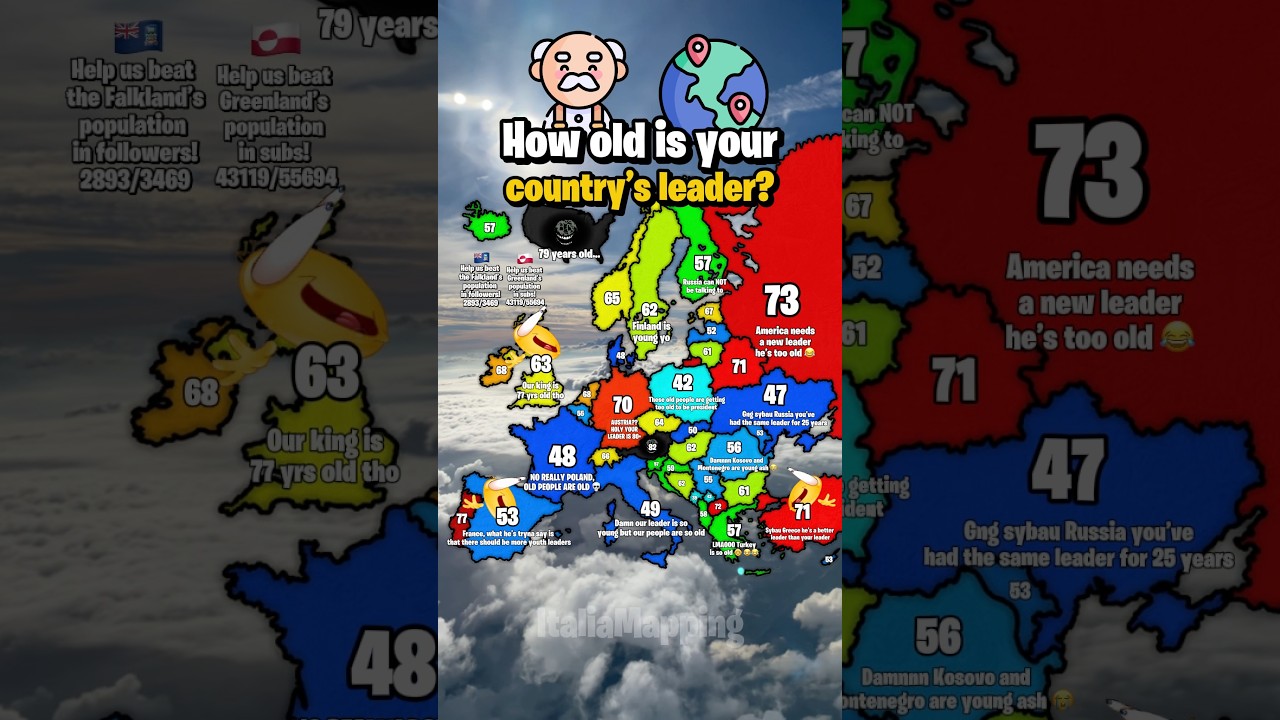 How old is the leader of your country? | ItaliaMapping #fypシ゚viral #mapping #mapper #geography #map