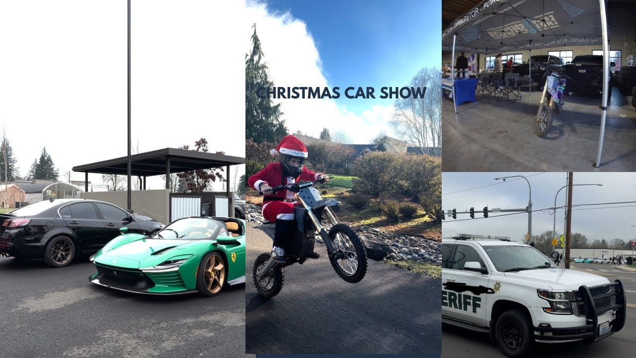 Going to a Christmas car show + installing lights on my bike