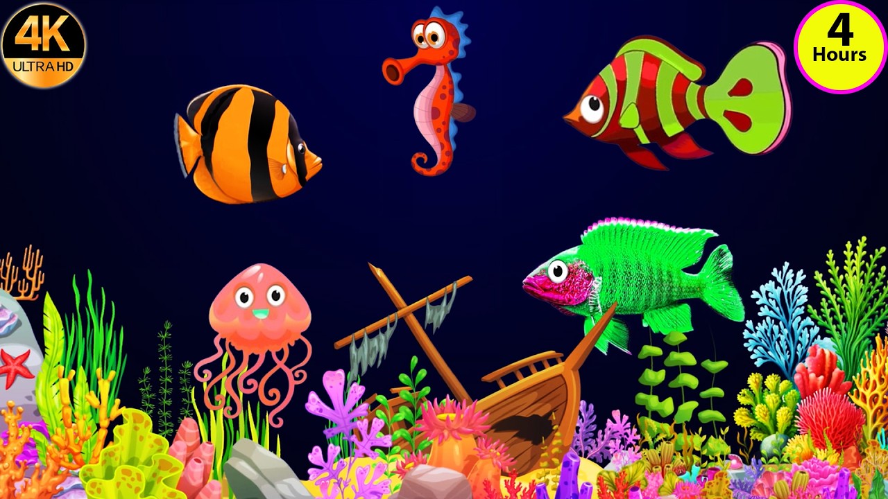 4 Hours Bedtime Lullabies and Calming Undersea Animation Baby Lullaby Sleep And Relaxing music # 547