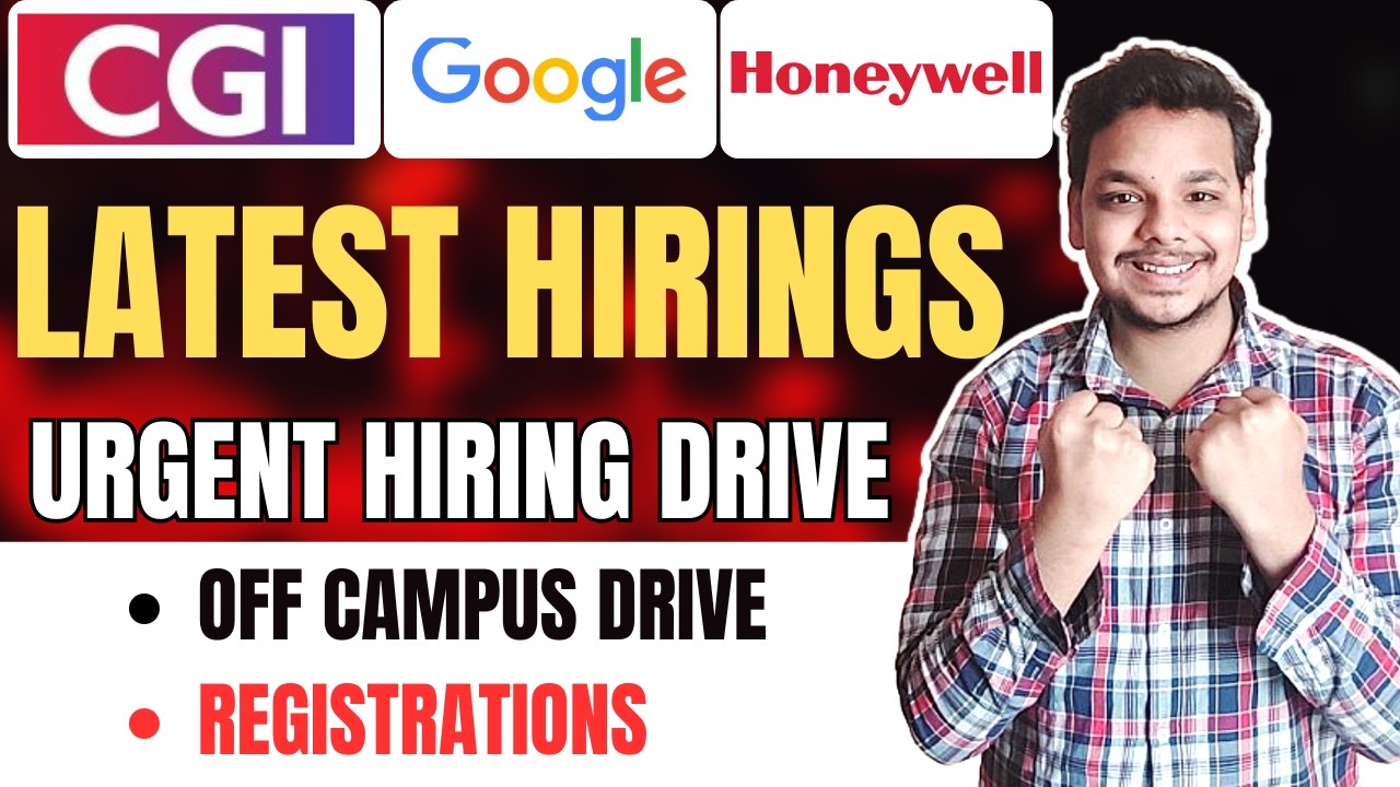 CGI , Google , Urban Hiring Drives | Off Campus Job Drive for Freshers | 2026, 2025, 2024 Batch