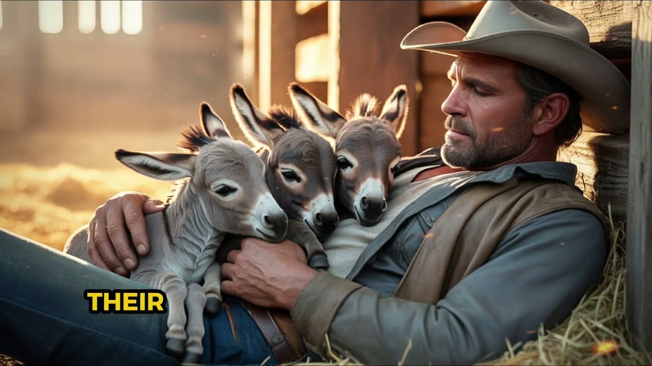 Three Baby Donkeys Went Missing—They Were Found Cuddled Up with the Cowboy