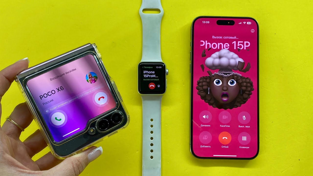 Apple Watch Incoming & Outgoing Calls Samsung Z Flip5 vs IPhone 15 Pro Max