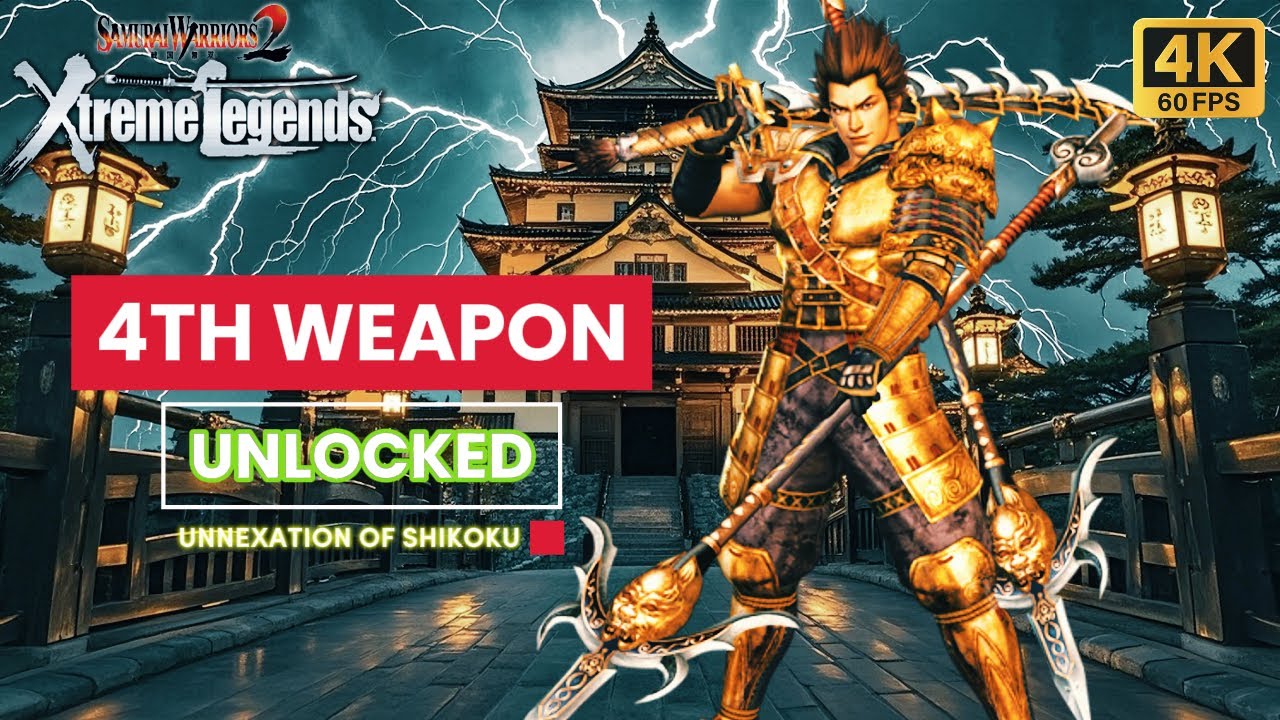 Unlock The 4TH  Weapon TOSHIIE MAEDA | PCSX2 4K 60 FPS - SAMURAI WARRIORS 2 EXTREME LEGENDS